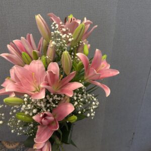 5 szál ázsiai liliom zölddel